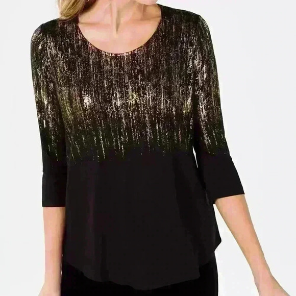 JM Collection Tops - 🖤⭐️NWT 3/4-Sleeve Printed Tunic